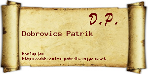 Dobrovics Patrik névjegykártya
